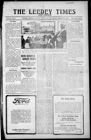 The Leedy Times And Herald (Leedy, Okla.), Vol. 16, No. 7, Ed. 1 Thursday, August 28, 1919