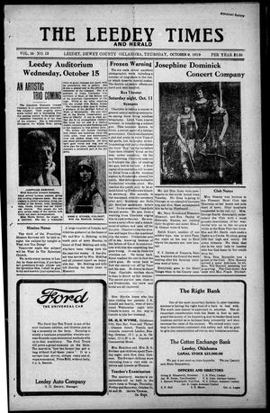 The Leedy Times And Herald (Leedy, Okla.), Vol. 16, No. 13, Ed. 1 Thursday, October 9, 1919