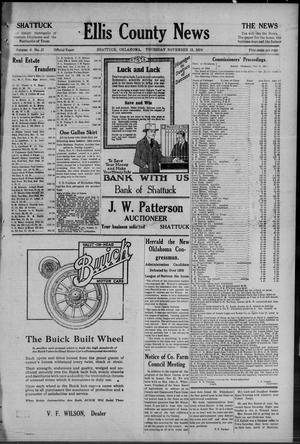 Primary view of object titled 'Ellis County News (Shattuck, Okla.), Vol. 6, No. 27, Ed. 1 Thursday, November 13, 1919'.