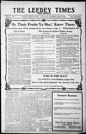 The Leedy Times And Herald (Leedy, Okla.), Vol. 17, No. 2, Ed. 1 Thursday, July 29, 1920