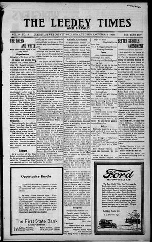 The Leedy Times And Herald (Leedy, Okla.), Vol. 17, No. 15, Ed. 1 Thursday, October 14, 1920