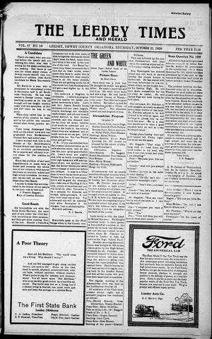 The Leedy Times And Herald (Leedy, Okla.), Vol. 17, No. 16, Ed. 1 Thursday, October 21, 1920