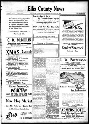 Ellis County News (Shattuck, Okla.), Vol. 7, No. 38, Ed. 1 Thursday, December 30, 1920