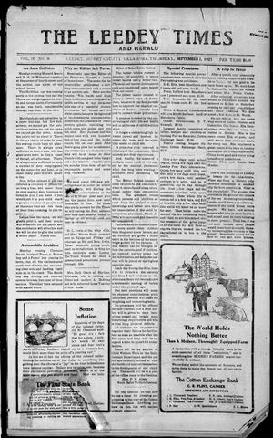 The Leedy Times And Herald (Leedy, Okla.), Vol. 18, No. 9, Ed. 1 Thursday, September 1, 1921