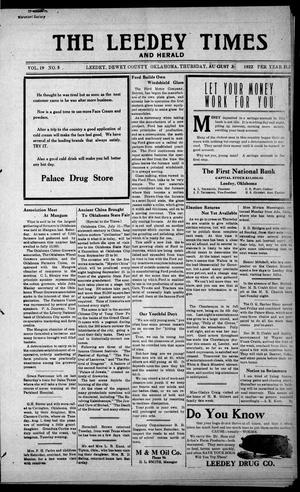 The Leedy Times And Herald (Leedy, Okla.), Vol. 19, No. 5, Ed. 1 Thursday, August 3, 1922