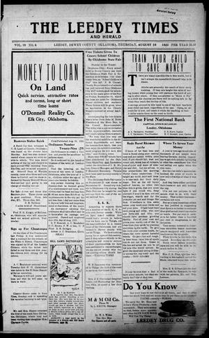 The Leedy Times And Herald (Leedy, Okla.), Vol. 19, No. 6, Ed. 1 Thursday, August 10, 1922