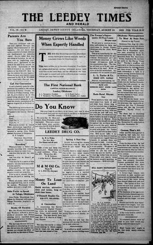 The Leedy Times And Herald (Leedy, Okla.), Vol. 19, No. 8, Ed. 1 Thursday, August 24, 1922