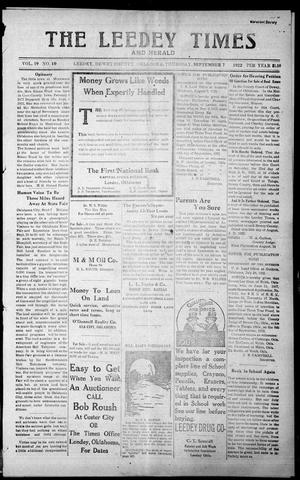 The Leedy Times And Herald (Leedy, Okla.), Vol. 19, No. 10, Ed. 1 Thursday, September 7, 1922