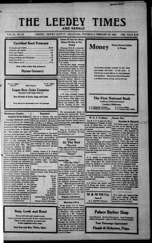 The Leedy Times And Herald (Leedy, Okla.), Vol. 19, No. 34, Ed. 1 Thursday, February 22, 1923
