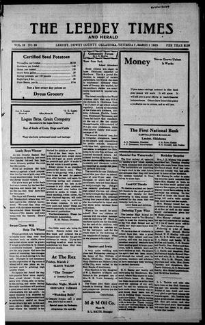 The Leedy Times And Herald (Leedy, Okla.), Vol. 19, No. 35, Ed. 1 Thursday, March 1, 1923