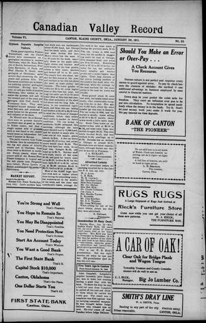 Canadian Valley Record (Canton, Okla.), Vol. 6, No. 35, Ed. 1 Thursday, January 26, 1911
