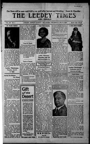 The Leedy Times And Herald (Leedy, Okla.), Vol. 20, No. 1, Ed. 1 Thursday, July 5, 1923