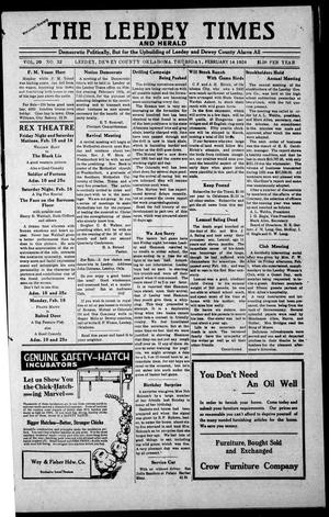 The Leedy Times And Herald (Leedy, Okla.), Vol. 20, No. 32, Ed. 1 Thursday, February 14, 1924