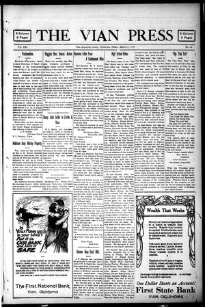 The Vian Press (Vian, Okla.), Vol. 21, No. 50, Ed. 1 Friday, March 21, 1919