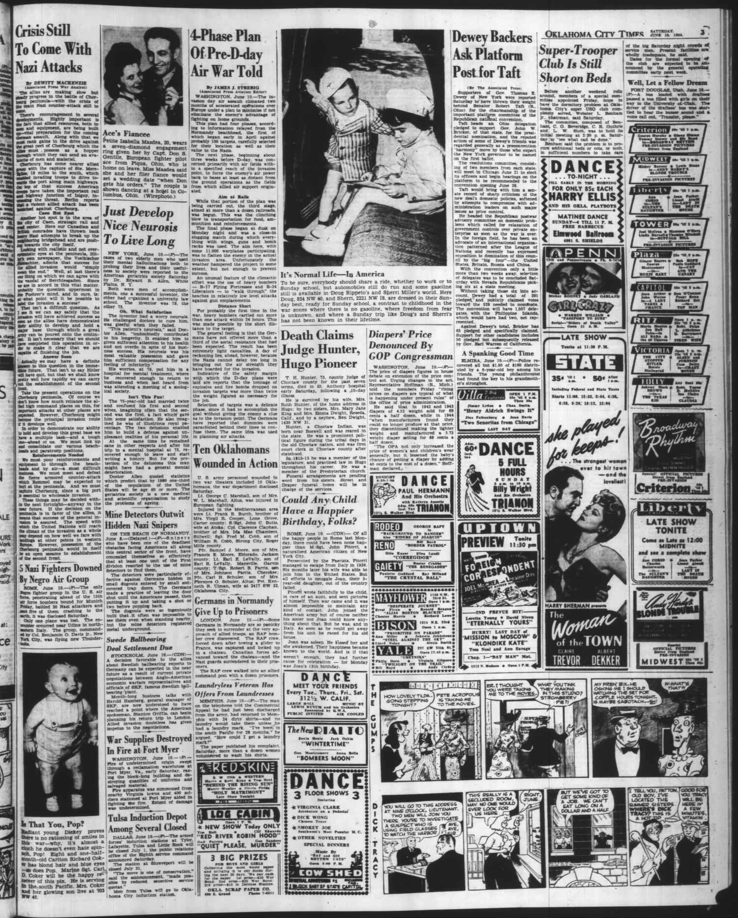 Oklahoma City Times (Oklahoma City, Okla.), Vol. 55, No. 17, Ed. 1 Saturday, June 10, 1944
                                                
                                                    [Sequence #]: 3 of 10
                                                