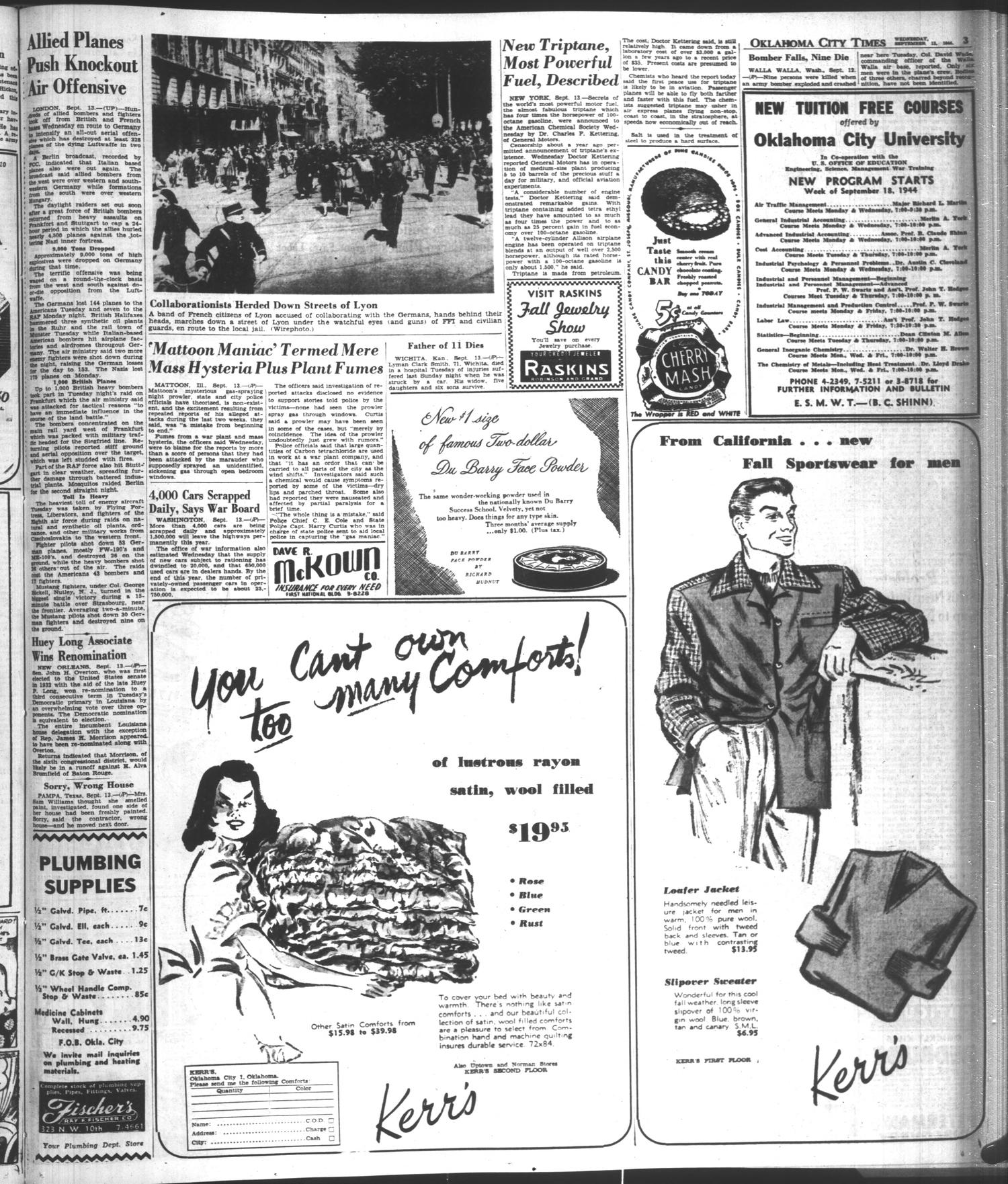 Oklahoma City Times (Oklahoma City, Okla.), Vol. 55, No. 98, Ed. 1 Wednesday, September 13, 1944
                                                
                                                    [Sequence #]: 3 of 16
                                                
