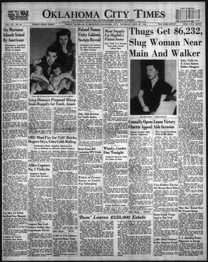 Primary view of object titled 'Oklahoma City Times (Oklahoma City, Okla.), Vol. 56, No. 33, Ed. 1 Thursday, June 28, 1945'.