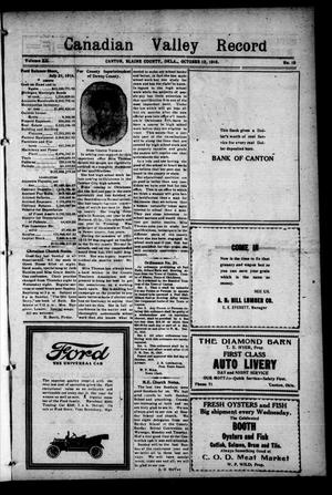 Canadian Valley Record (Canton, Okla.), Vol. 12, No. 19, Ed. 1 Thursday, October 12, 1916