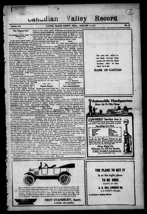Canadian Valley Record (Canton, Okla.), Vol. 12, No. 31, Ed. 1 Thursday, January 4, 1917