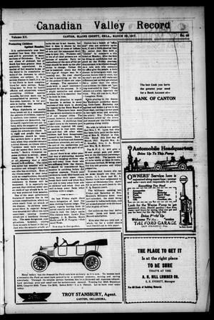 Canadian Valley Record (Canton, Okla.), Vol. 12, No. 43, Ed. 1 Thursday, March 29, 1917