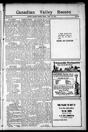 Canadian Valley Record (Canton, Okla.), Vol. 12, No. 49, Ed. 1 Thursday, May 10, 1917