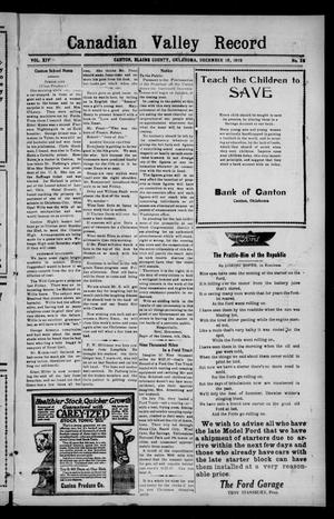Canadian Valley Record (Canton, Okla.), Vol. 9, No. 28, Ed. 1 Thursday, December 18, 1919
