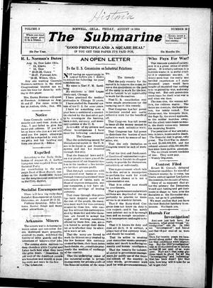 The Submarine (Bowell, Okla.), Vol. 3, No. 26, Ed. 1 Friday, August 14, 1914