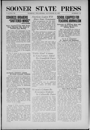 Sooner State Press (Norman, Okla.), Vol. 14, No. 10, Ed. 1 Saturday, November 19, 1921