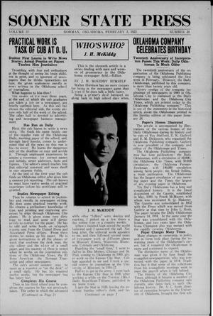 Sooner State Press (Norman, Okla.), Vol. 15, No. 20, Ed. 1 Saturday, February 3, 1923