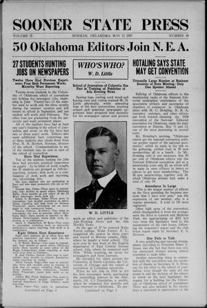 Sooner State Press (Norman, Okla.), Vol. 15, No. 34, Ed. 1 Saturday, May 12, 1923