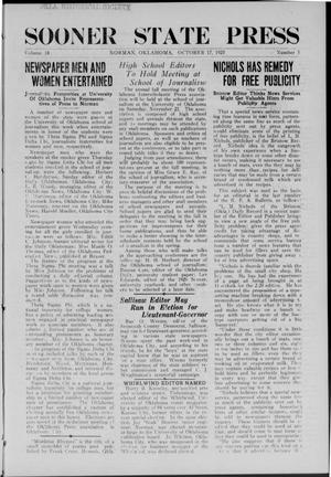 Sooner State Press (Norman, Okla.), Vol. 18, No. 5, Ed. 1 Saturday, October 17, 1925
