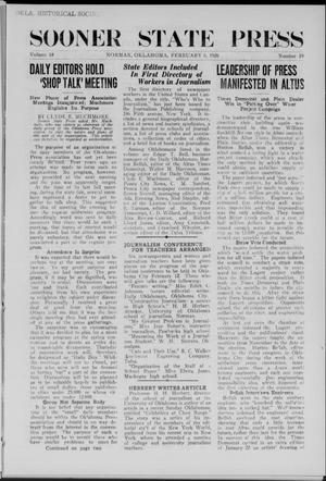 Sooner State Press (Norman, Okla.), Vol. 18, No. 19, Ed. 1 Saturday, February 6, 1926