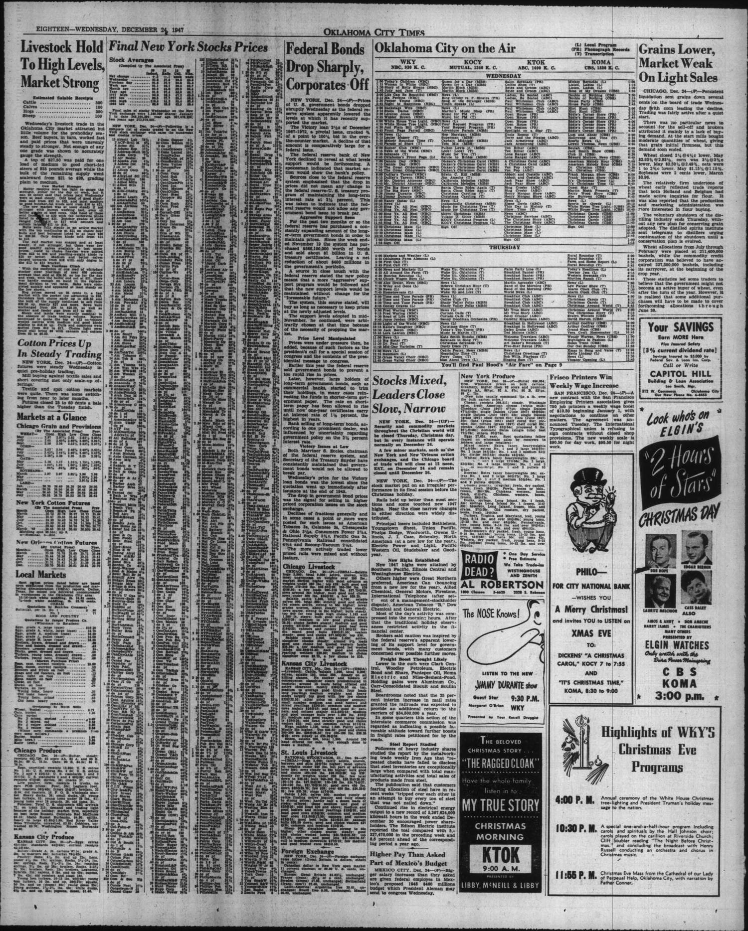 Oklahoma City Times (Oklahoma City, Okla.), Vol. 58, No. 282, Ed. 3 Wednesday, December 24, 1947
                                                
                                                    [Sequence #]: 4 of 4
                                                
