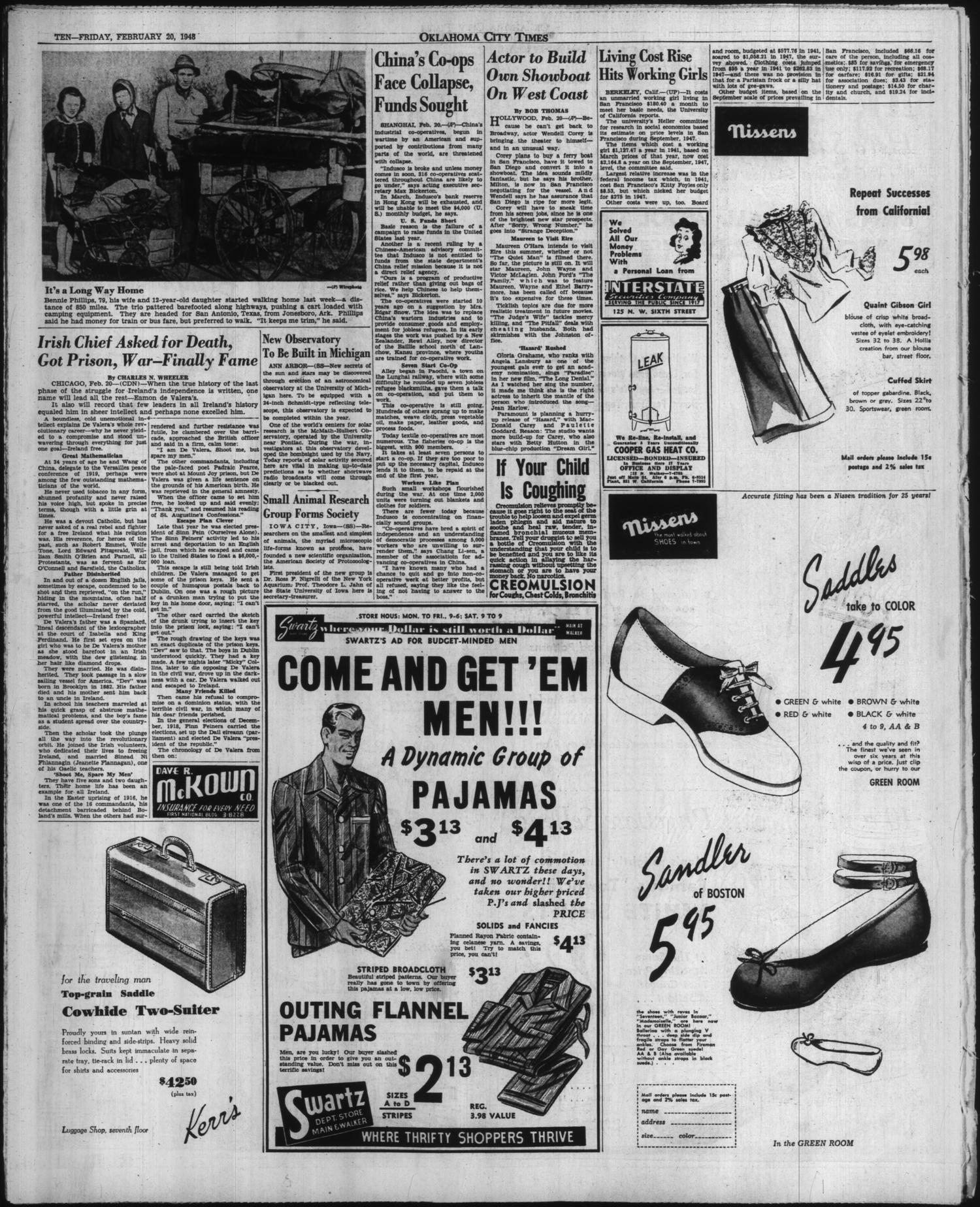 Oklahoma City Times (Oklahoma City, Okla.), Vol. 59, No. 19, Ed. 2 Friday, February 20, 1948
                                                
                                                    [Sequence #]: 5 of 16
                                                