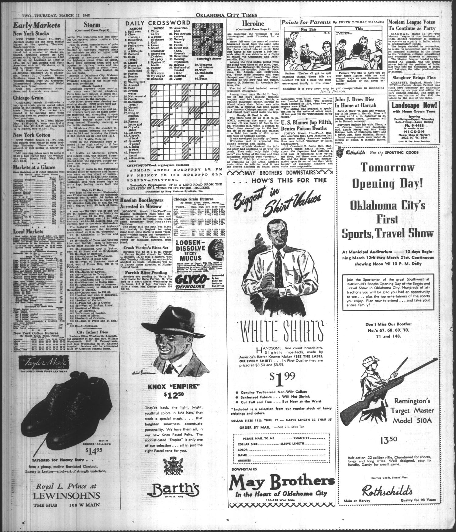 Oklahoma City Times (Oklahoma City, Okla.), Vol. 59, No. 36, Ed. 2 Thursday, March 11, 1948
                                                
                                                    [Sequence #]: 2 of 15
                                                