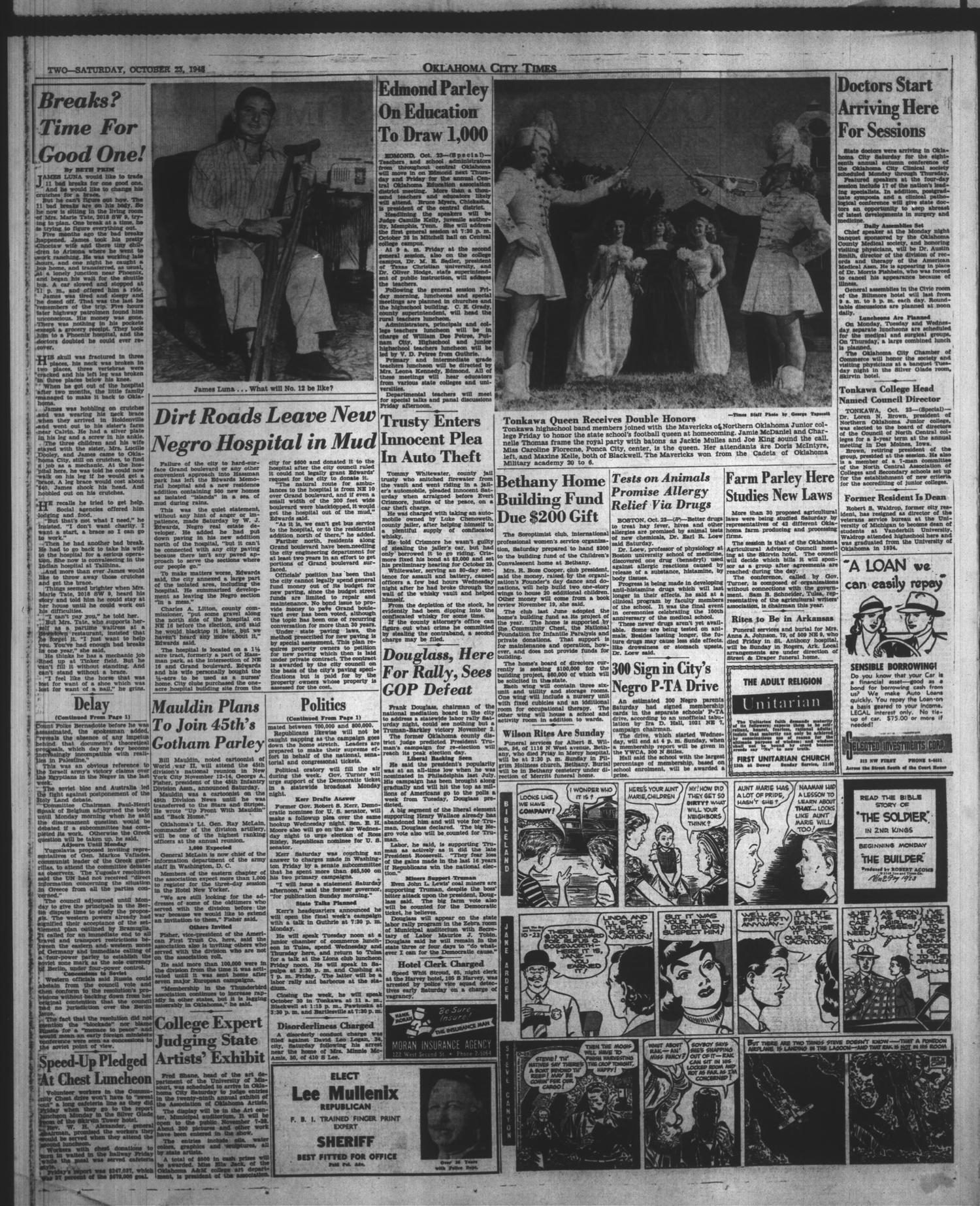 Oklahoma City Times (Oklahoma City, Okla.), Vol. 59, No. 230, Ed. 4 Saturday, October 23, 1948
                                                
                                                    [Sequence #]: 2 of 4
                                                