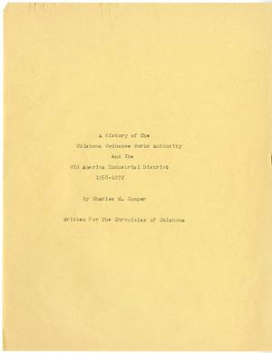 "A History of the Oklahoma Ordinance Works Authority and the Mid America Industrial District, 1958-1972"