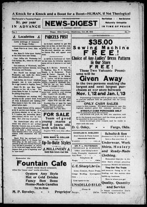 The Southwestern News-Digest (Fargo, Okla.), Vol. 1, No. 17, Ed. 1 Friday, October 25, 1912