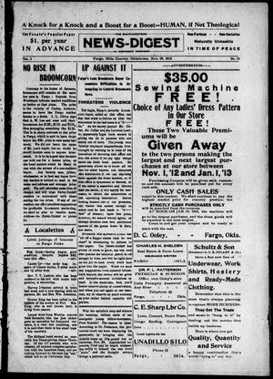 The Southwestern News-Digest (Fargo, Okla.), Vol. 1, No. 22, Ed. 1 Friday, November 29, 1912