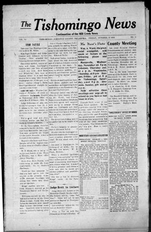 The Tishomingo News (Tishomingo, Okla.), Vol. 4, No. 11, Ed. 1 Friday, October 27, 1916