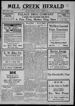 Mill Creek Herald (Mill Creek, Okla.), Vol. 8, No. 45, Ed. 1 Thursday, September 15, 1921