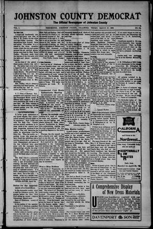 Johnston County Democrat (Tishomingo, Okla.), Vol. 5, No. 22, Ed. 1 Friday, March 27, 1908