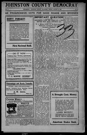 Johnston County Democrat (Tishomingo, Okla.), Vol. 6, No. 40, Ed. 1 Friday, August 13, 1909