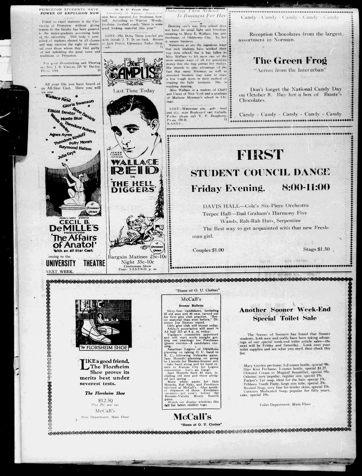 The Oklahoma Daily (Norman, Okla.), Ed. 1 Thursday, September 29, 1921
                                                
                                                    [Sequence #]: 4 of 4
                                                