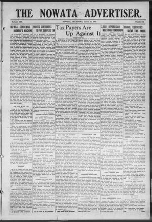 The Nowata Advertiser. (Nowata, Okla.), Vol. 16, No. 13, Ed. 1 Friday, June 10, 1910