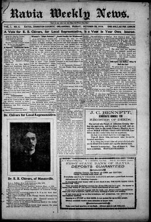Ravia Weekly News. (Ravia, Okla.), Vol. 1, No. 6, Ed. 1 Friday, October 28, 1910
