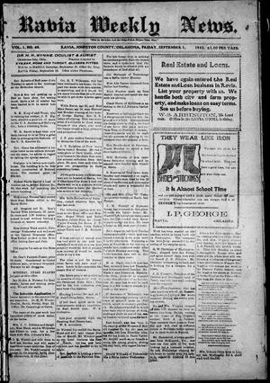 Ravia Weekly News. (Ravia, Okla.), Vol. 1, No. 49, Ed. 1 Friday, September 1, 1911