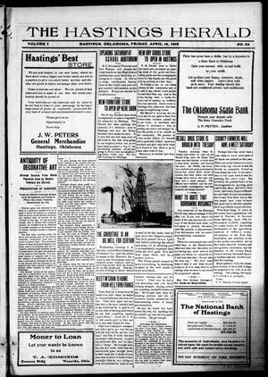 The Hastings Herald (Hastings, Okla.), Vol. 7, No. 23, Ed. 1 Friday, April 18, 1919