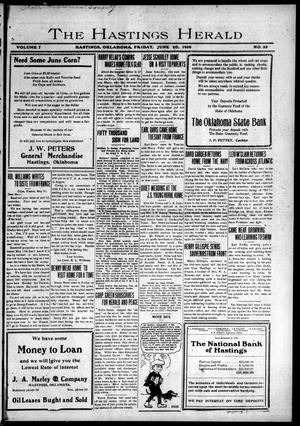 The Hastings Herald (Hastings, Okla.), Vol. 7, No. 32, Ed. 1 Friday, June 20, 1919