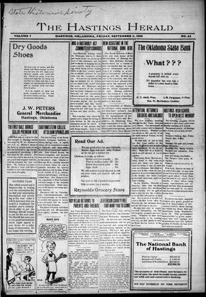 The Hastings Herald (Hastings, Okla.), Vol. 7, No. 43, Ed. 1 Friday, September 5, 1919